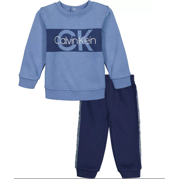 CALVIN KLEIN  Sweatshirt and Joggers Sweatsuit Set, 2 Piece 12 mo NWT - Picture 1 of 2